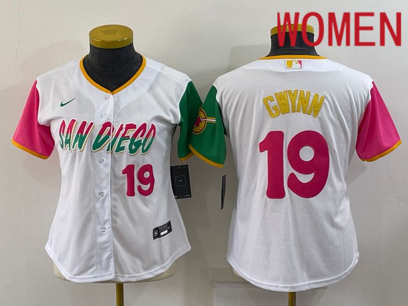 Women San Diego Padres #19 Gwynn White City Edition Nike 2022 MLB Jersey